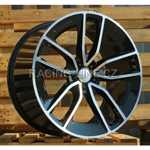 Alu kola Racing Line B5949, 22x10 5x112 ET46, černá + leštění (zátěžová)