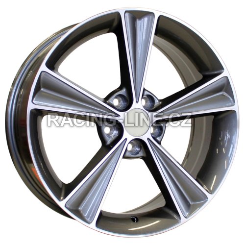 Alu kola Racing Line GM24, 17x7 5x105 ET42, šedivá + leštění