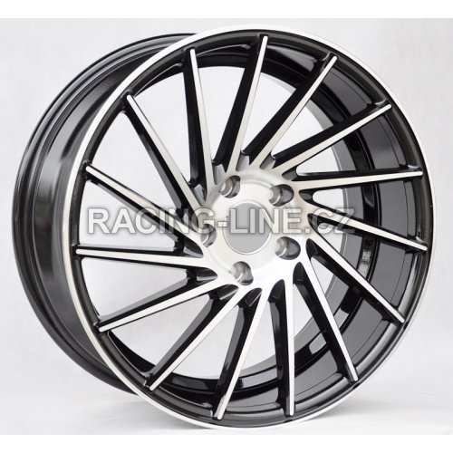 Alu kola Racing Line LU589, 20x9.5 5x120 ET38, černá + leštění