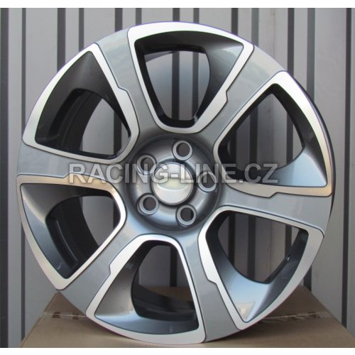 Alu kola Racing Line D6052, 20x9 5x120 ET50, šedivá + leštění