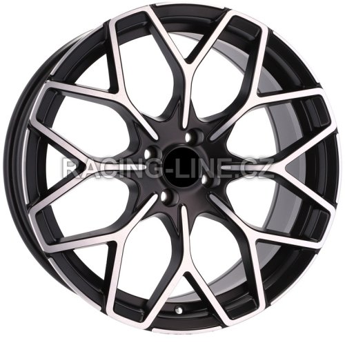 Alu kola Racing Line B1449, 17x7.5 4x100 ET25, Černá matná + leštění