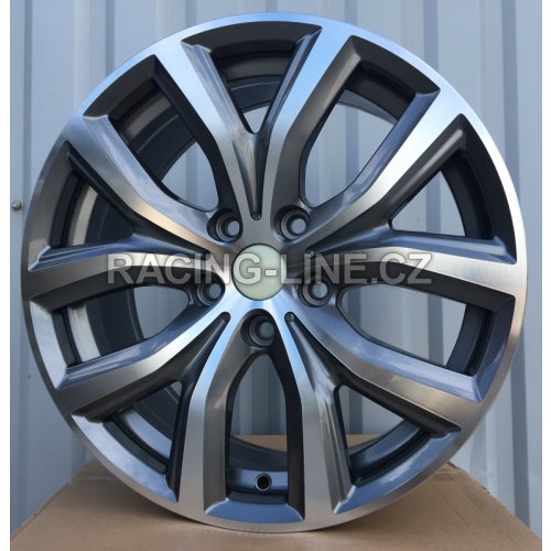 Alu kola Racing Line B1176, 18x8 5x112 ET47, šedivá + leštění