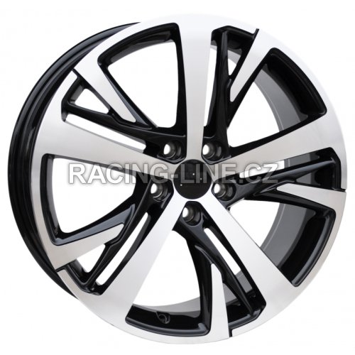 Alu kola Racing Line XE390, 18x7.5 5x108 ET42, černá + leštění