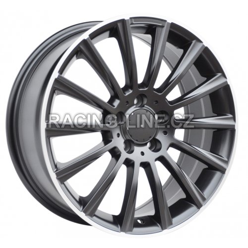 Alu kola Racing Line B1048, 20x9.5 5x112 ET43, Černá + leštěný límec