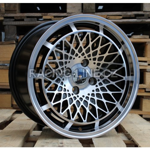 Alu kola Racing Line LU519, 15x8 4x100 ET25, černá + leštění