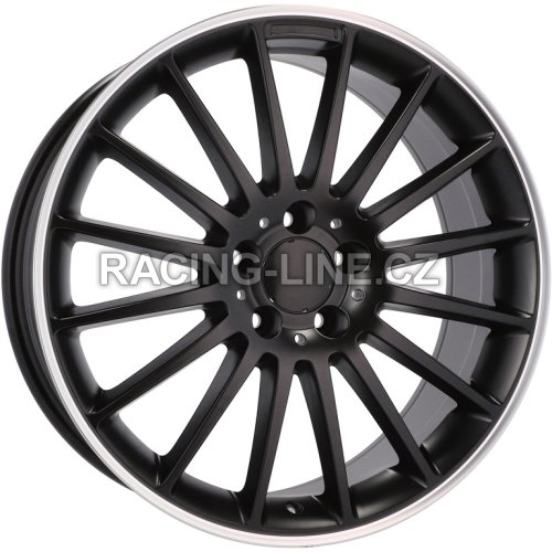 Alu kola Racing Line A1020, 19x9 5x112 ET54, Černá matná + leštěný límec