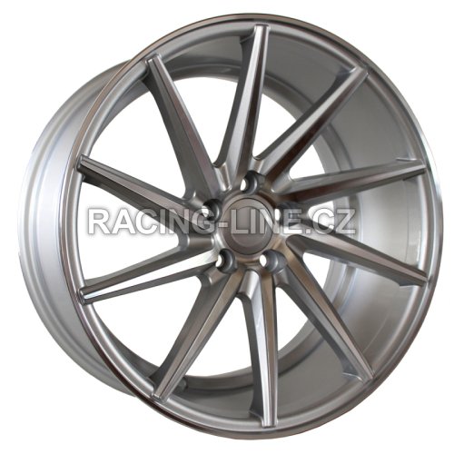 Alu kola Racing Line B1058, 20x8.5 5x120 ET33, stříbrná + leštění