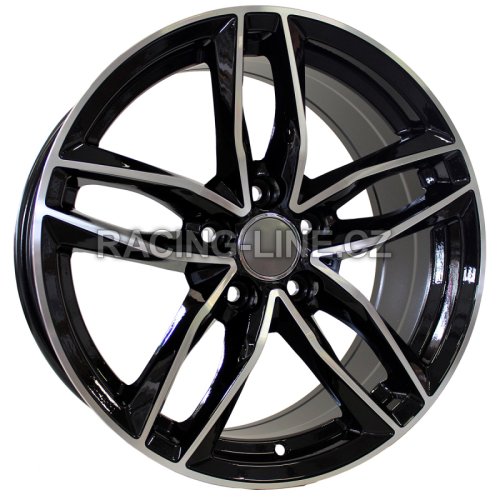 Alu kola Racing Line BK690, 18x8 5x100 ET35, černá + leštění