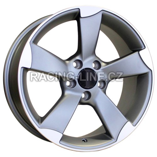 Alu kola Racing Line BK217, 18x8 5x112 ET35, šedivá matná + leštění