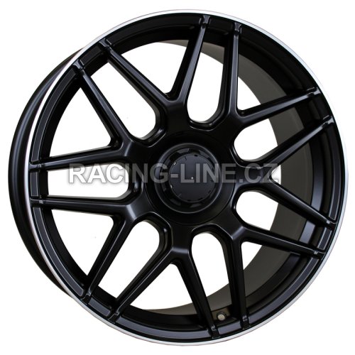 Alu kola Racing Line FE195, 19x9 5x112 ET20, Černá matná + leštěný límec