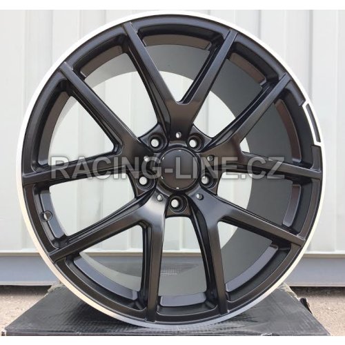 Alu kola Racing Line A8221, 21x10 5x130 ET33, černá matná + leštěný límec