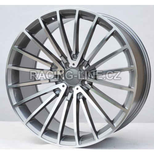 Alu kola Racing Line MR532, 22x9 5x112 ET32, šedivá + leštění (zátěžová)