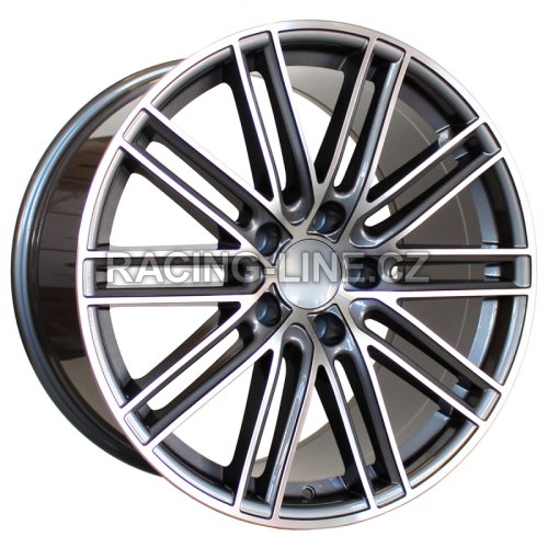 Alu kola Racing Line B1274, 20x11 5x130 ET60, šedivá + leštění