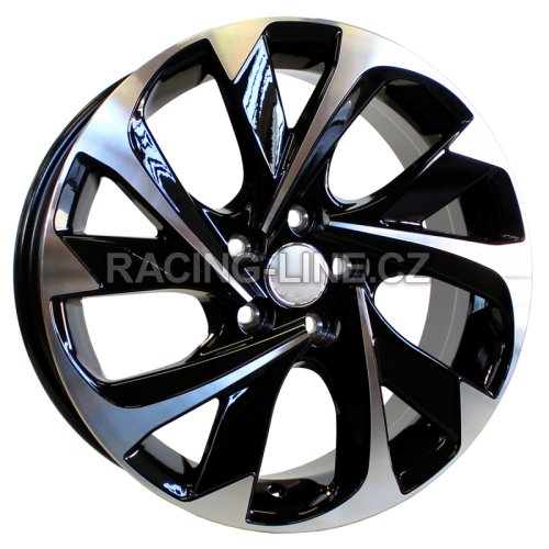 Alu kola Racing Line XFE89, 17x7 5x114.3 ET50, černá + leštění