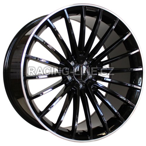 Alu kola Racing Line MR532, 19x9.5 5x112 ET38, Černá + leštěný límec