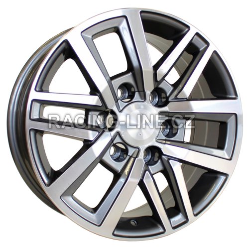 Alu kola Racing Line B1155, 17x7.5 6x139.7 ET25, šedivá + leštění