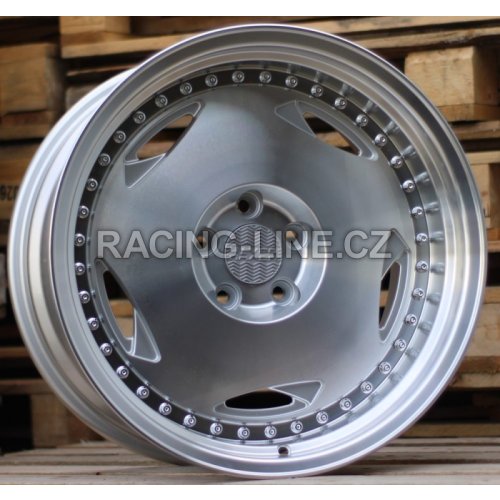 Alu kola Haxer HX029, 15x8 4x100 ET20, stříbrná + leštění + leštěný límec