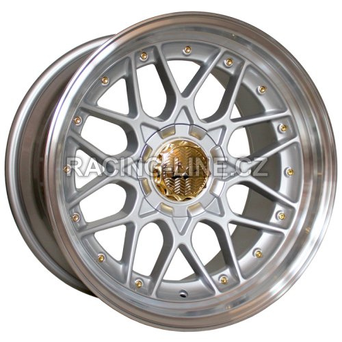 Alu kola Racing Line HX025, 18x10 10x120 ET15, stříbrná + leštěný límec