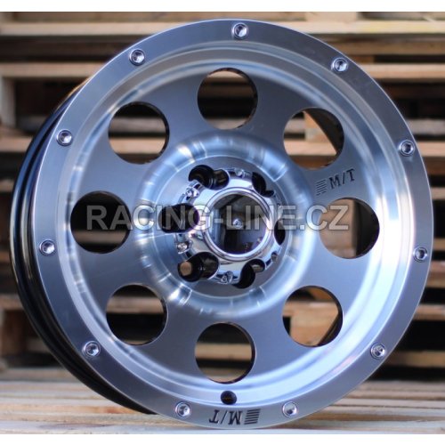 Alu kola Racing Line QC812, 16x8 6x114.3 ET, černá + leštění