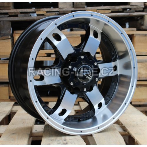 Alu kola Racing Line BK749, 16x8 6x139.7 ET-10, černá + leštění