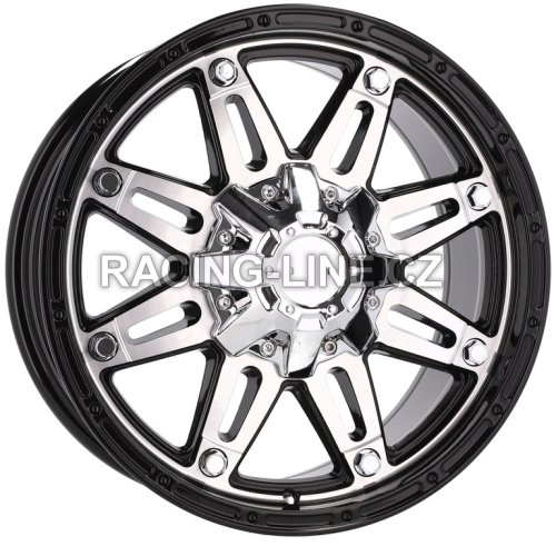 Alu kola Racing Line QC801, 17x8 12x135 ET, černá + leštění