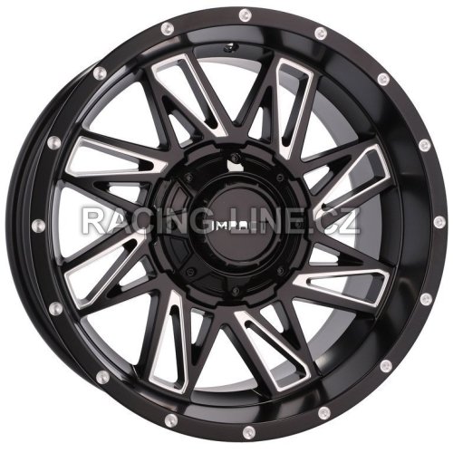 Alu kola Racing Line B1544, 18x9 10x120 ET-12, černá matná + leštěný límec