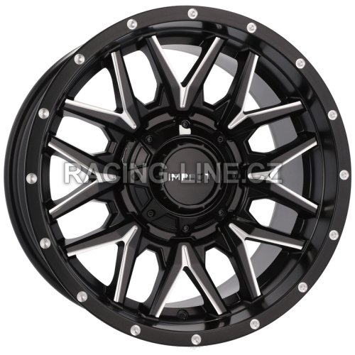 Alu kola Racing Line B1592, 18x9 6x114.3 ET-12, černá matná + leštěný límec