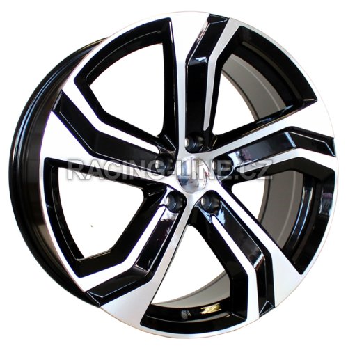 Alu kola Racing Line B0143, 20x8.5 5x108 ET42.5, černá + leštění (zátěžová)