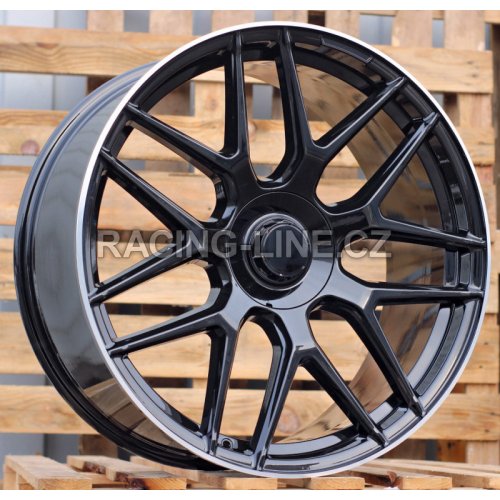 Alu kola Racing Line B5318, 23x10 5x130 ET33, Černá + leštěný límec