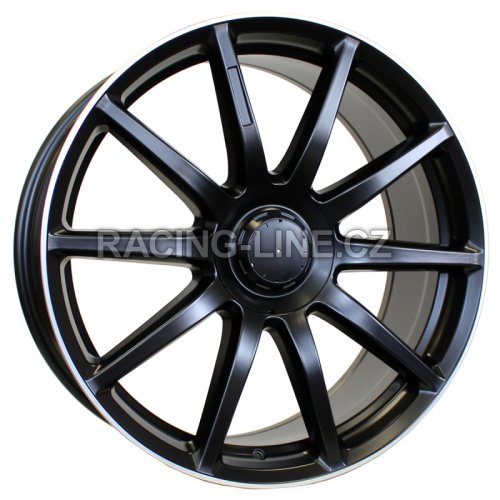 Alu kola Racing Line BK913, 20x9.5 5x112 ET38, Černá matná + leštěný límec