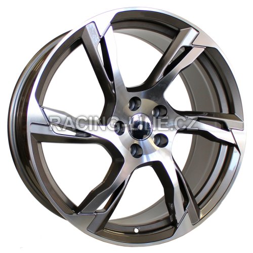 Alu kola Racing Line B1175, 21x9 5x108 ET38.5, šedivá + leštění