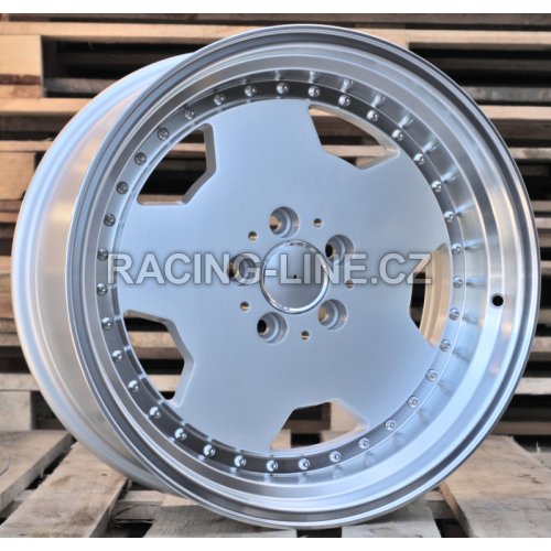 Alu kola Racing Line B5852, 17x8 5x112 ET25, stříbrná + leštěný límec