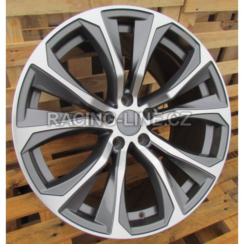 Alu kola Racing Line B1266, 19x9 5x120 ET48, šedivá + leštění