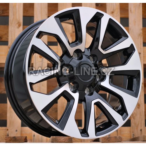 Alu kola Racing Line B1743, 18x7.5 6x139.7 ET25, černá + leštění (zátěžová)