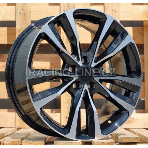 Alu kola Racing Line B1784, 17x7 5x100 ET40, černá + leštění