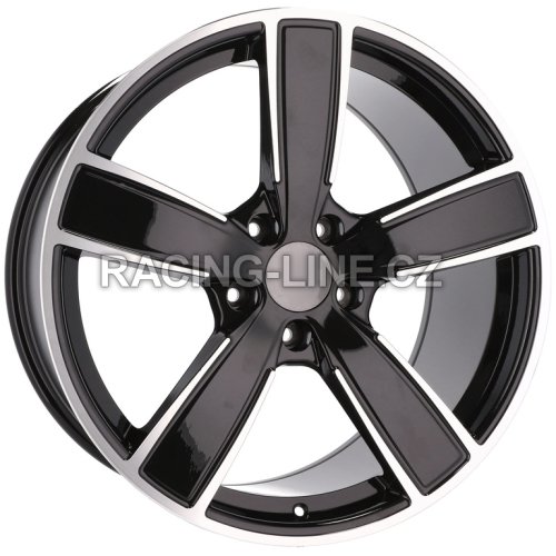 Alu kola Racing Line H5082, 22x10 5x130 ET48, černá + leštění