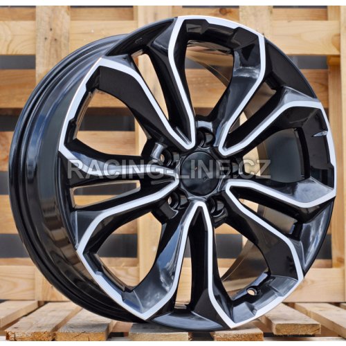 Alu kola Racing Line B5961, 18x7.5 5x114.3 ET45, černá + leštění