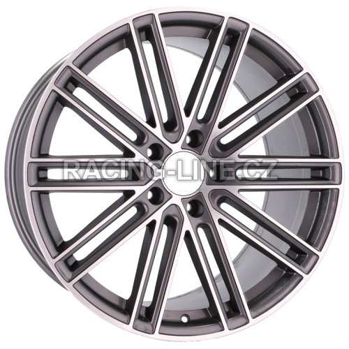 Alu kola Racing Line B1271, 21x9.5 5x130 ET60, šedivá + leštění (zátěžová)