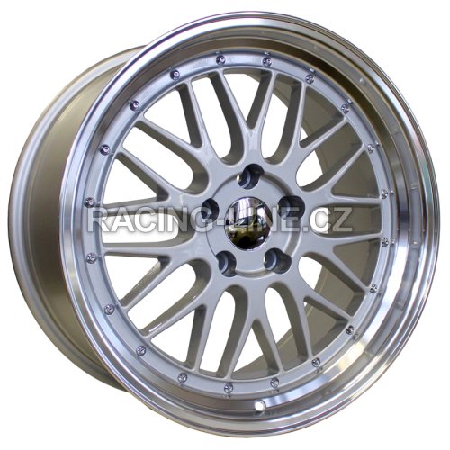 Alu kola Racing Line BK848, 20x10 5x120 ET20, stříbrná + leštěný límec