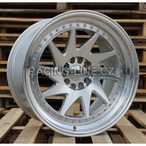 Alu kola Racing Line XFA39, 20x11 5x120 ET25, stříbrná + leštěný límec