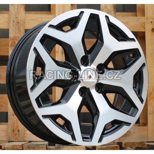 Alu kola Racing Line B2042, 17x7 5x114.3 ET48, černá + leštění