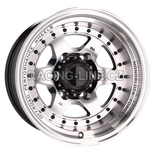 Alu kola Racing Line L2156, 15x10 6x139.7 ET-44, černá + leštění