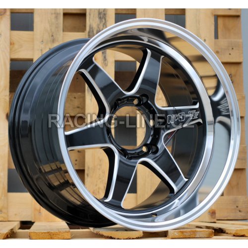 Alu kola Racing Line D1668, 18x9.5 6x139.7 ET20, Černá + leštěný límec