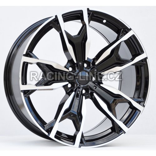 Alu kola Racing Line Y0204, 20x8 5x112 ET27, černá + leštění (zátěžová)