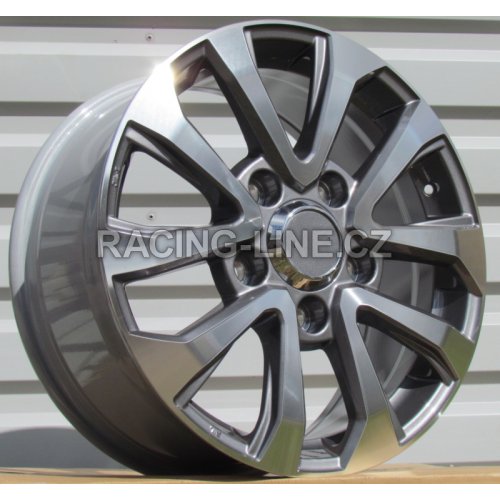 Alu kola Racing Line B1156, 17x8 5x150 ET60, šedivá + leštění