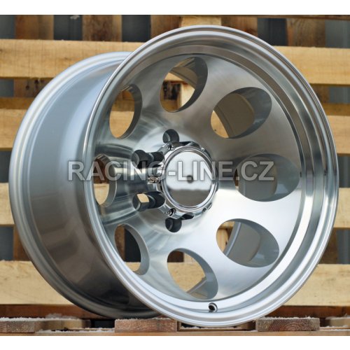 Alu kola Racing Line BY997, 17x10 6x139.7 ET-52, stříbrná + leštění