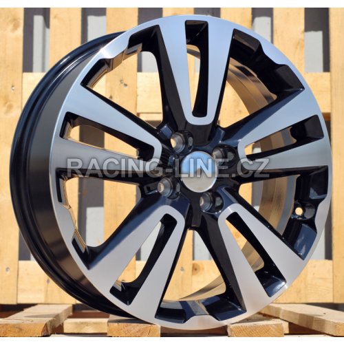 Alu kola Racing Line L2093, 17x6.5 4x100 ET43, černá + leštění