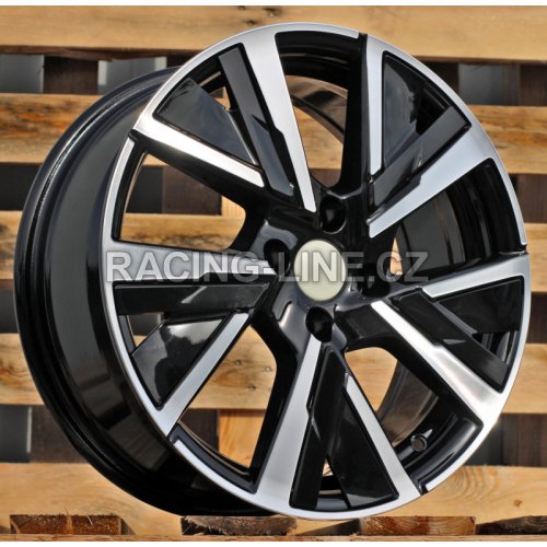 Alu kola Racing Line B5906, 17x7 4x108 ET32, černá + leštění