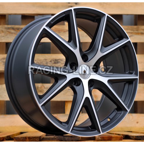 Alu kola Racing Line B5792, 19x8 5x112 ET45, Černá matná + leštění