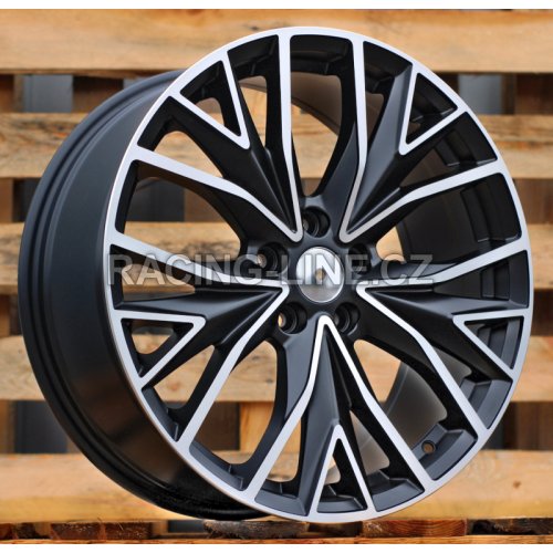 Alu kola Racing Line B5922, 19x8 5x112 ET49, Černá matná + leštění